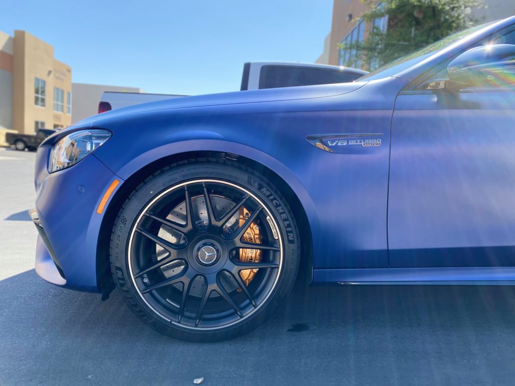 2021 Mercedes Benz AMG E 63 Stealth matte paint wrap