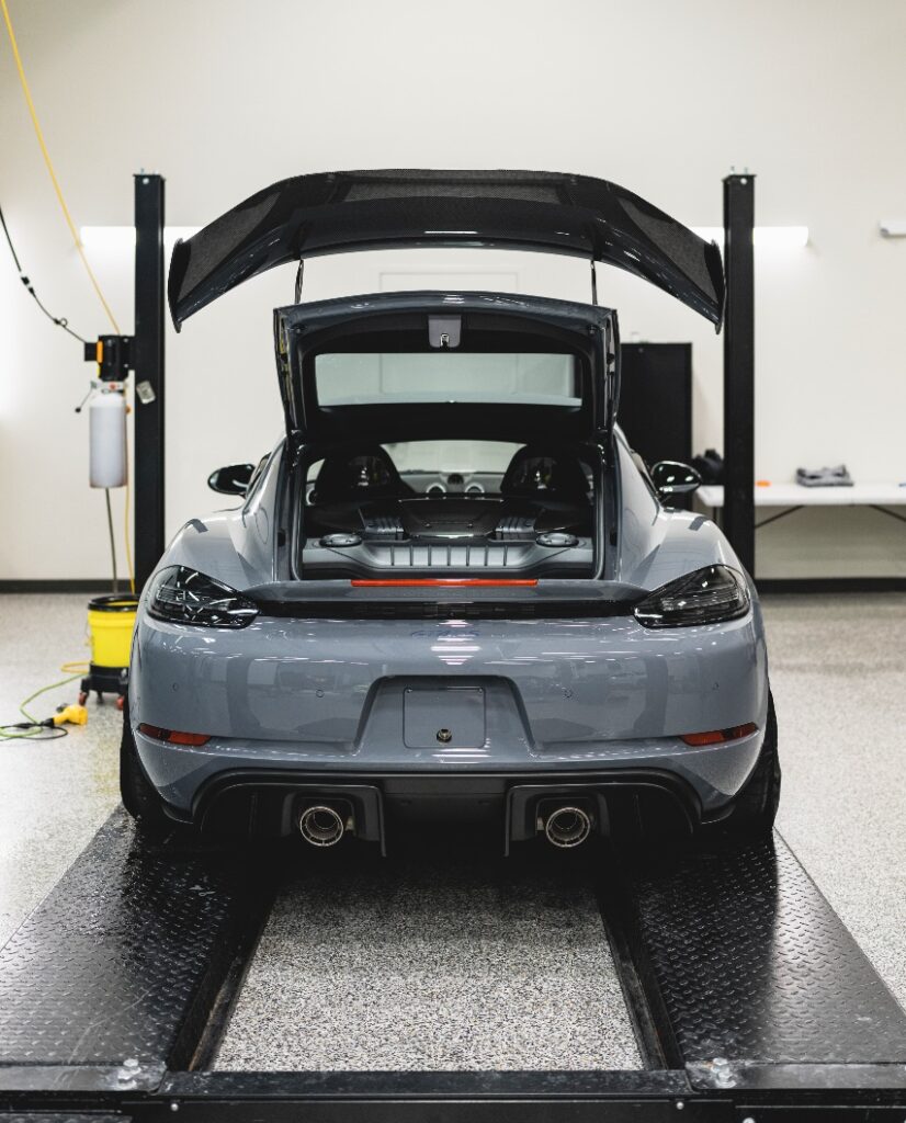 Grey Porsche 718 Cayman GT4 RS PPF