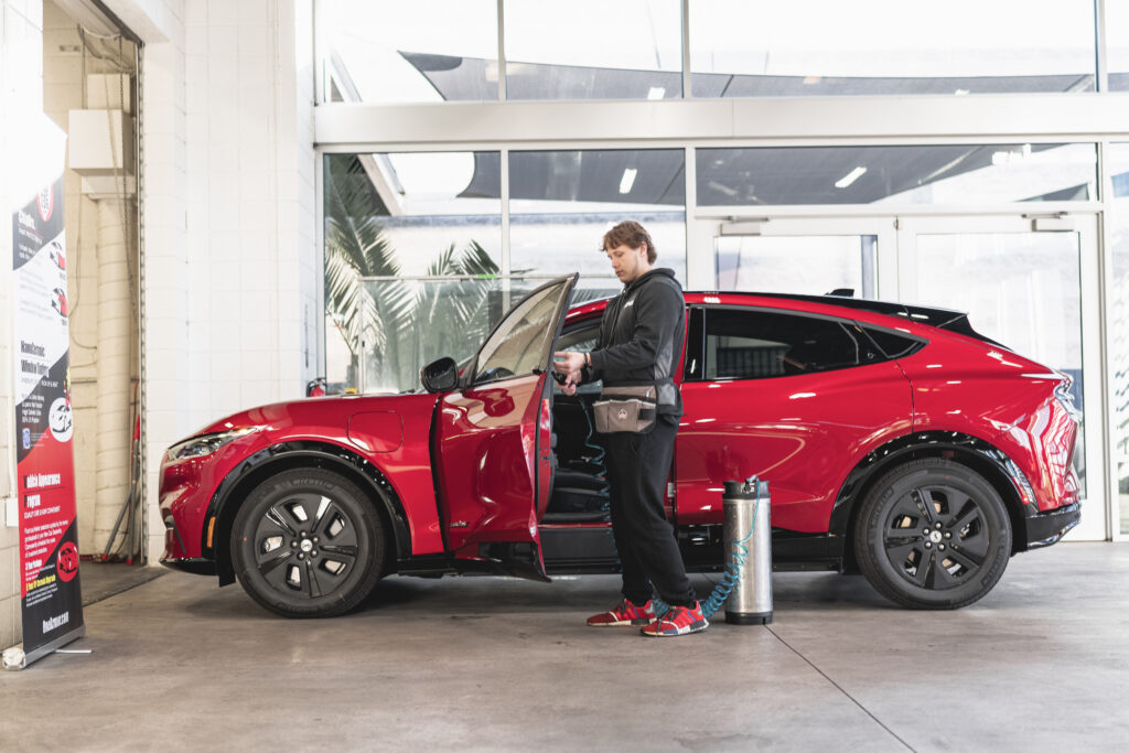 red 2023 Ford mach e prime xr plus window tint